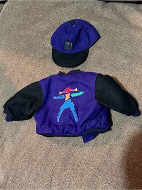 American Girl Doll Varsity Style Jacket with matching hat